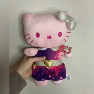 NWT Hello Kitty Galaxy Dress Pink Bow 12” Tall Pink